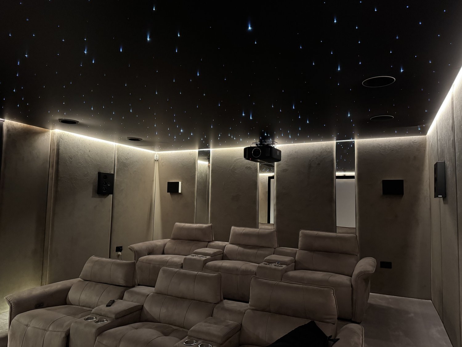 Cinema room with star ceiling